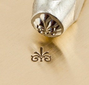 tiny Design Stamp - FLOURISH G- 3mm stamped image by ImpressArt -  includes How to Stamp Metal tutorial