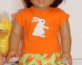 American Girl or Any 18" Doll Easter Bunny and Carrots 2 piece Set by Sweet Pea Kidz & FREE Shipping and Headband