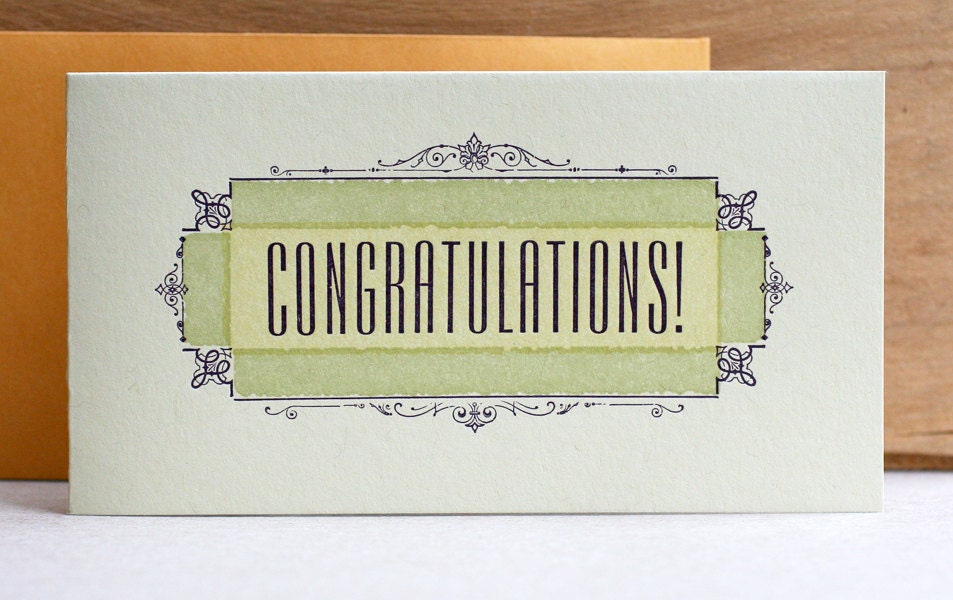 Congratulations letterpress card