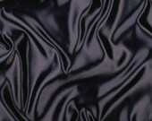 1 Yard Black Bridal Satin Fabric - Firm Texture