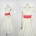 1950s Wedding Dress / Vintage Sheer Eyelet Dress