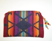 Zippered Pouch Clutch Bag Accessory Organizer Blanket Weight Wool