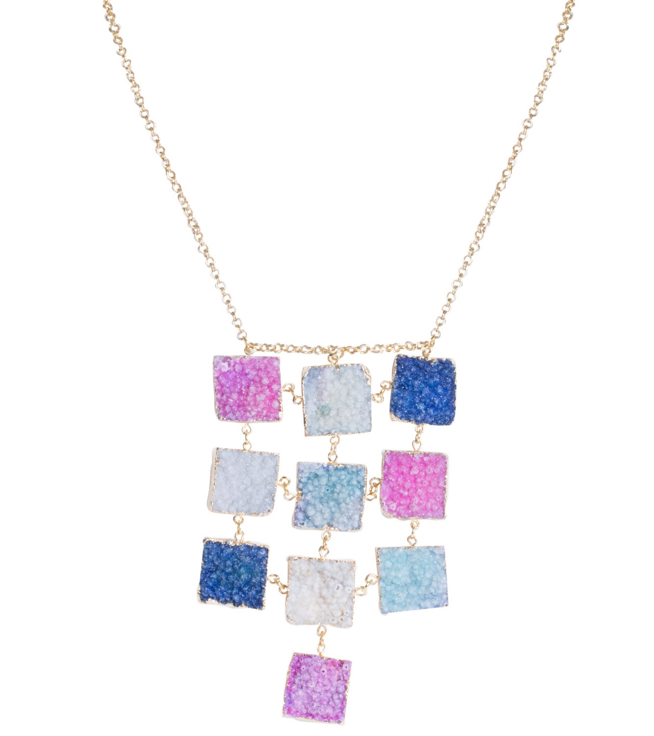 Dara Ettinger MAYERA Geometric Druzy Bib, White or Multicolor