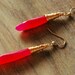14k Gold Filled Wire Wrapped Earrings with Fuchsia Chalcedony Gemstones Pendants
