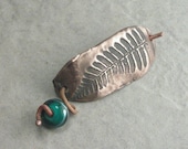 Copper and Lampwork Fern Shawl Pin