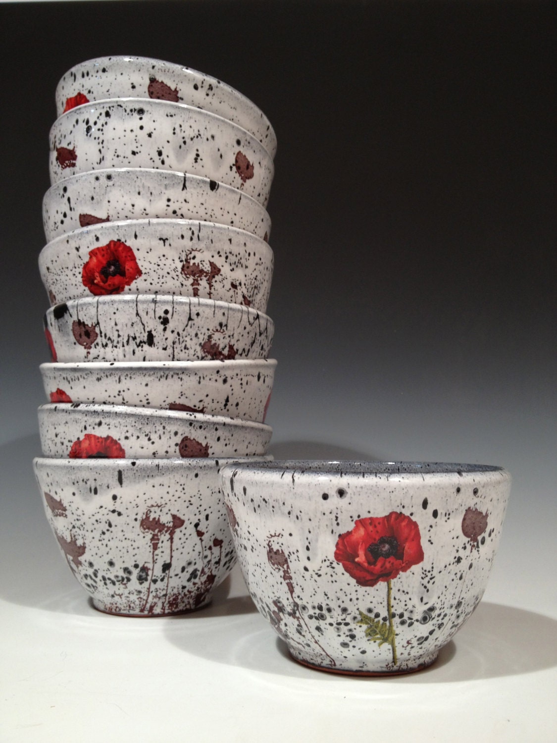 Poppy Bowl with layered glaze
