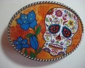 Sugar Skull 3 Belt Buckle - Day of the Dead