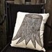 Tree Stump Hand Printed Woodcut Decorative Novelty Pillow