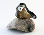 Fantasy Ceramic Creature, Owl Creature Unique Clay Sculpture