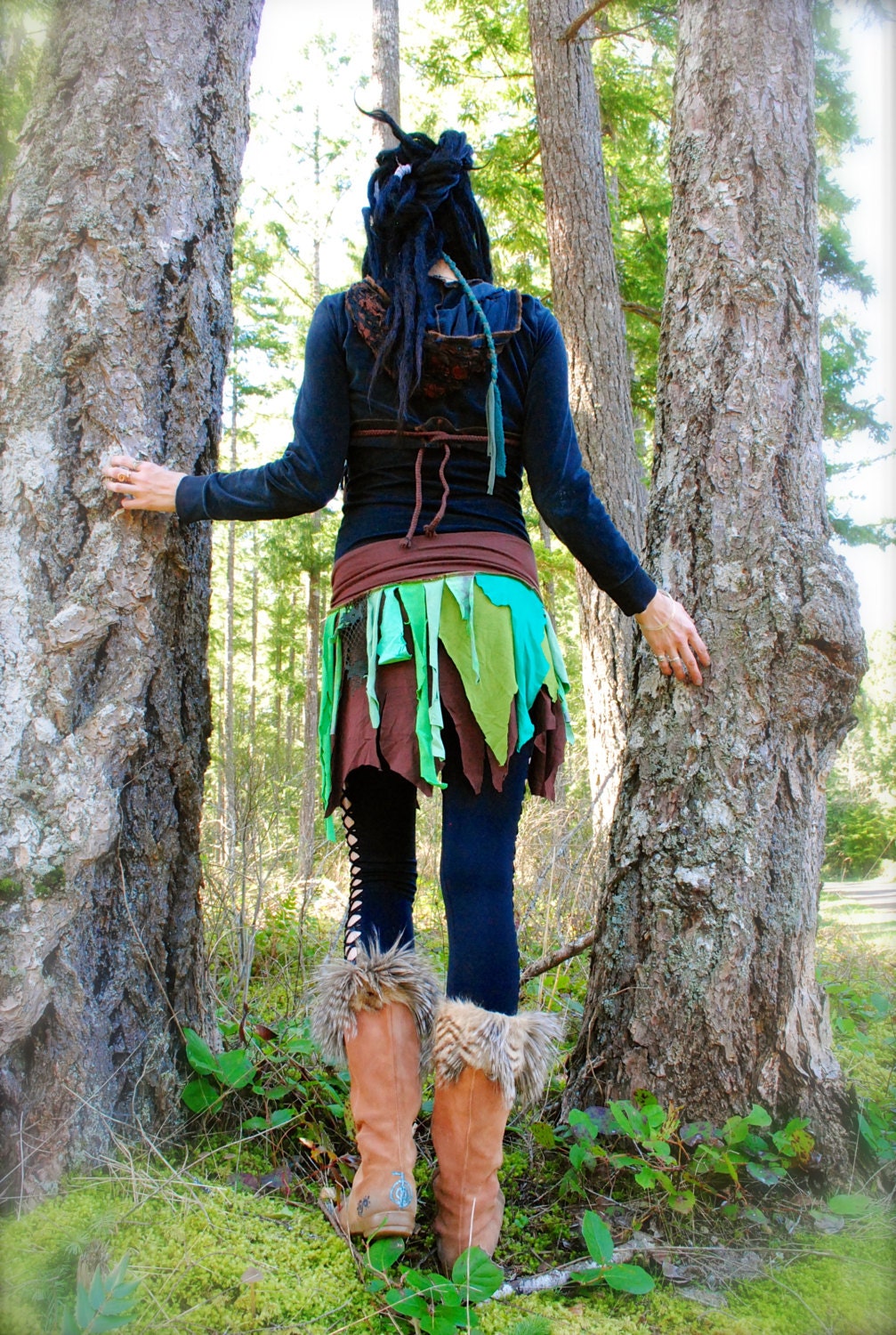 SPRING SALE Calypso Skirt, Tattered Gypsy Skirt, Festival Clothing