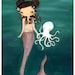 Mermaid Art Octopus Print Nautical Girl Wall Art ---Sea Friends
