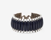Vintage Navy and White Stone Bracelet