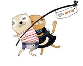 Art print. Love mathematics. Cat illustration