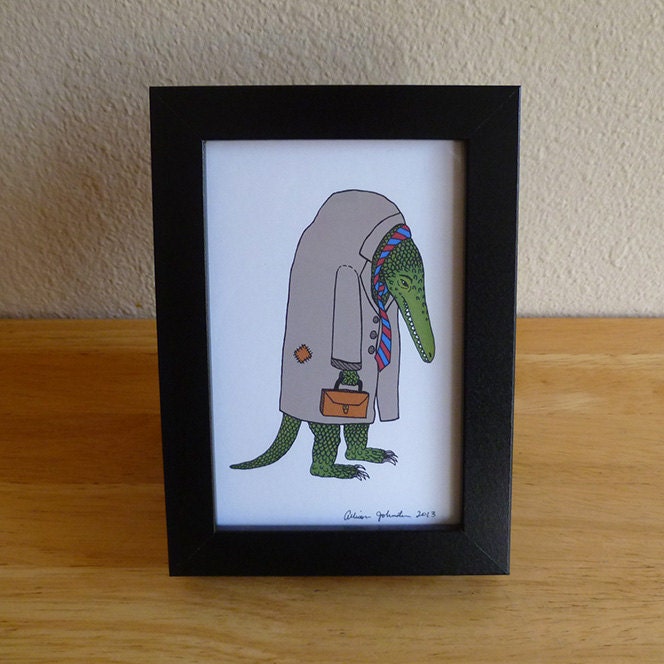 Creature Discomforts - The Salaryman - Framed 4x6 Archival Digital Art Print