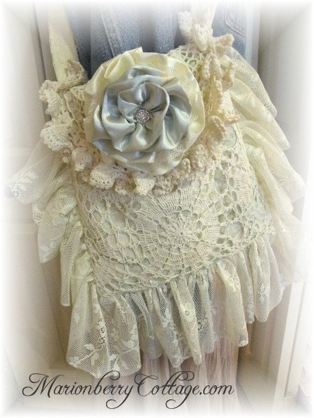 Victorian Gypsy tattered lace handbag ECS