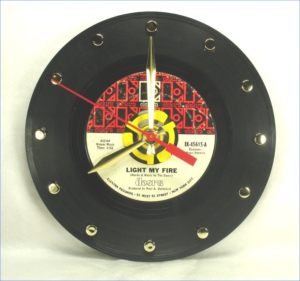 DOORS Light My Fire - Recycled Record Clock 7" 45rpm