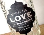 Wedding Favor Sticker - Chalkboard Style - Jam Labels - Spread the Love - set of 50