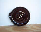 Stoneware Ceramic Spoon Rest in Turkish Amber Glaze