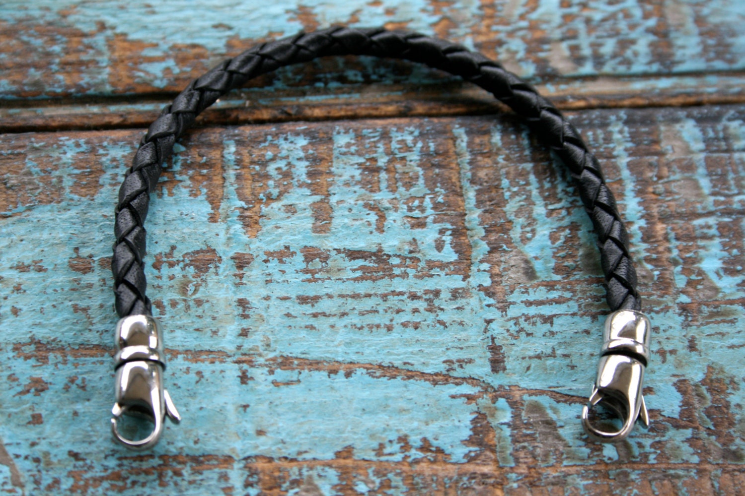 Leather Bracelet Interchangeable, Leather Cuff, Leather Bolo Bracelet Attaches to Plaque (Plaque Not Included)