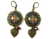 Ancient Romance Series - Scottish Tartans Collections - Black Stewart - Scotland Meets Texas Cowgirl Earrings
