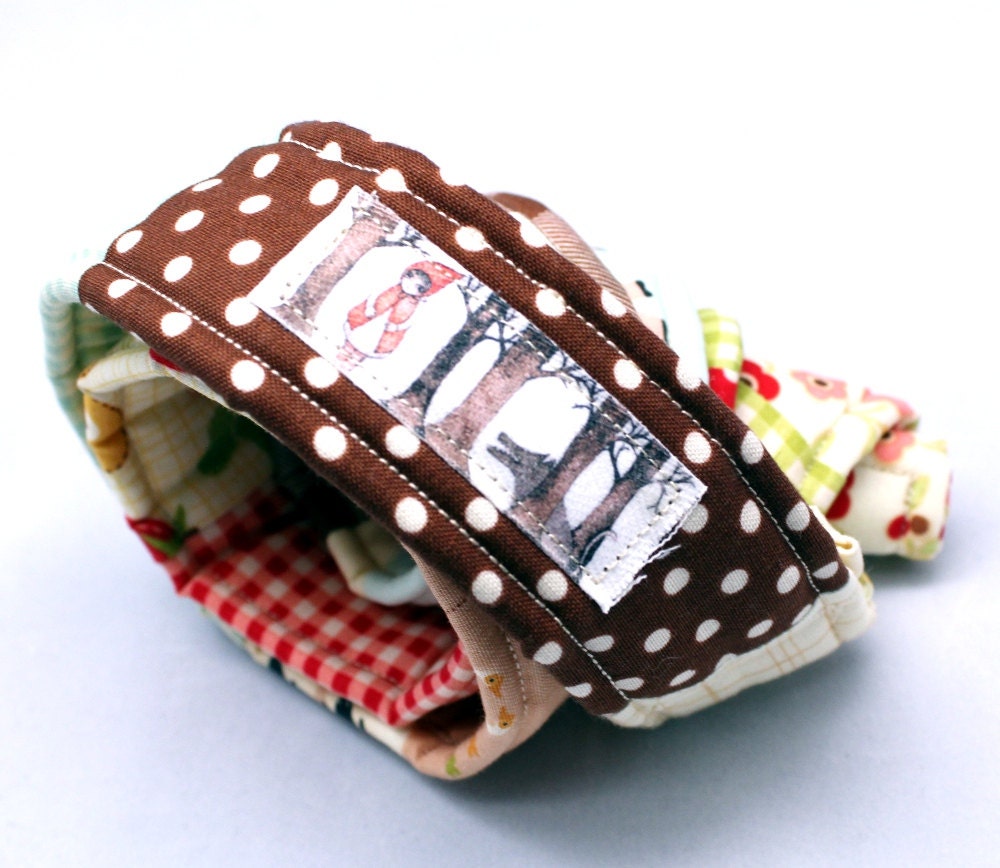 Patchwork Belt Farm Fresh in red, plaid, polkadots, mint green, brown, red riding hood cotton tape - Large