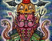 Cupie Devil Tattooed Frankenstein Monster PRINT 240 Reproduction from Painting UC Studios