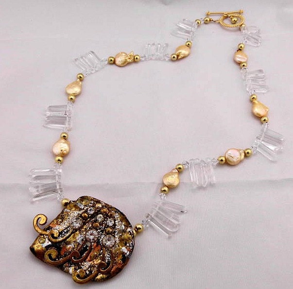 Reserved for Elaine - Beaded Necklace - "Shimmer Frost"  -  Gift Idea - Mother's Day - 10% off Coupon Code - Free Shipping in the USA