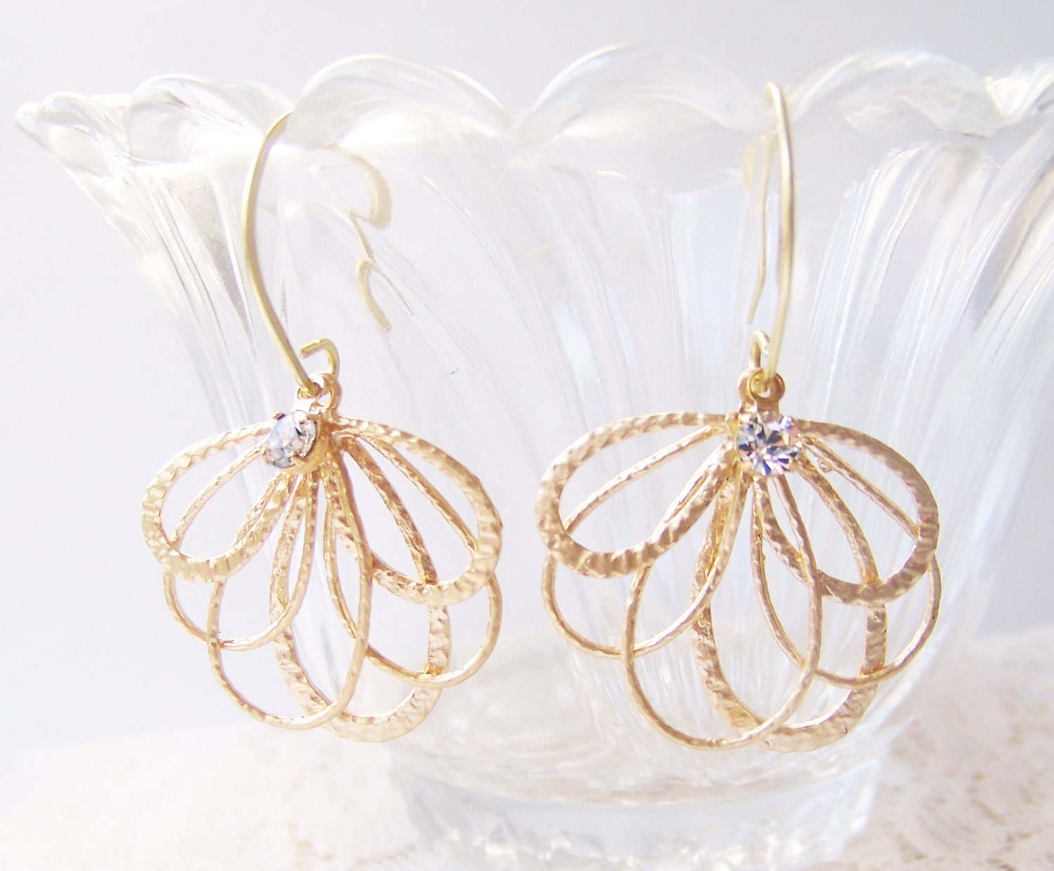 Elegant Loop Earrings, Day or Evening wear, Bridal Accessories, Bridal Jewelry