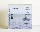 nautical photography, ocean them art tile, beach cottage decor, nautical typography, boat wall decor