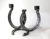 St Croix Horseshoe Steel Candlestick Holders Black