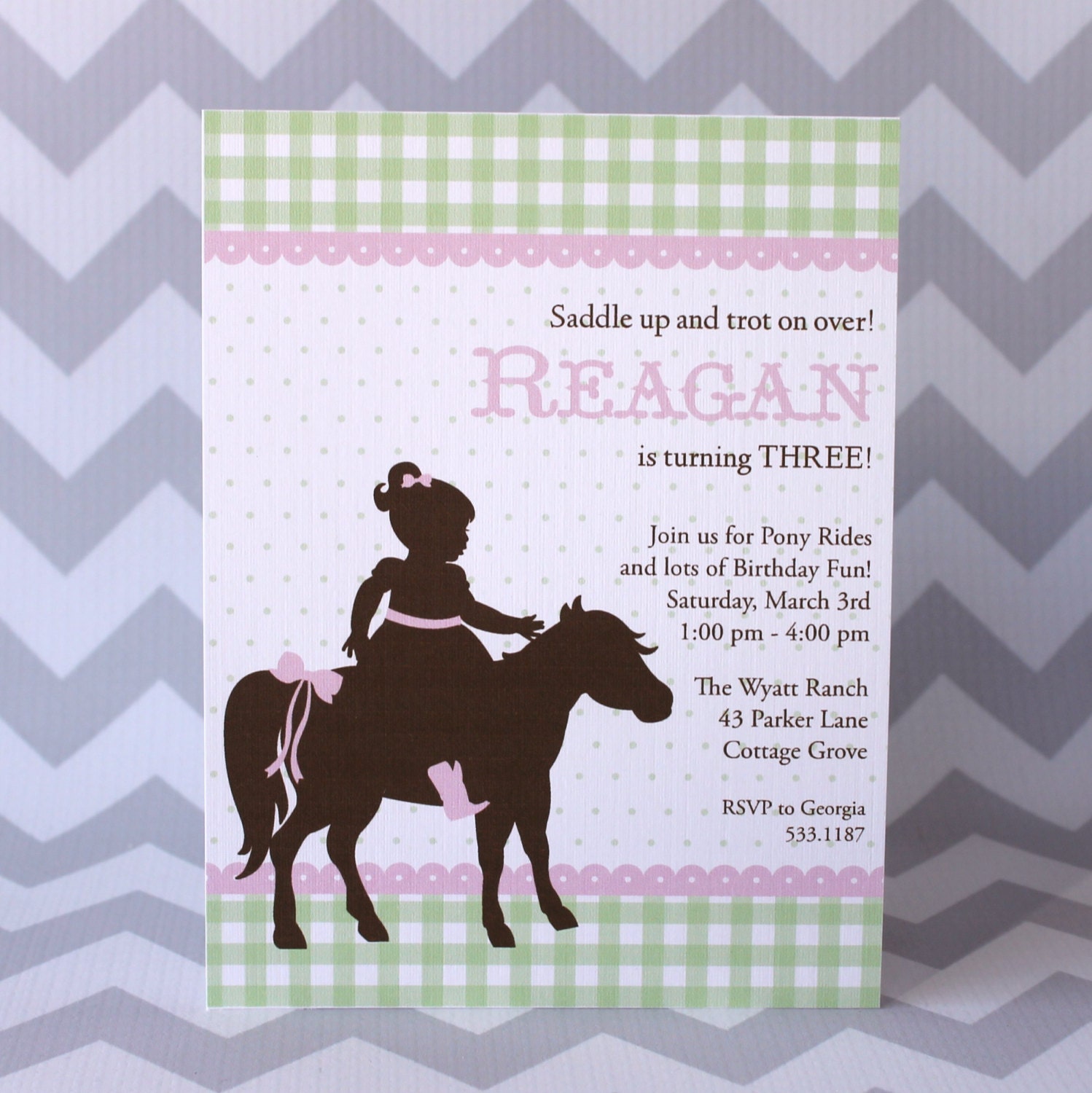 Pony Party Birthday Invitation