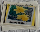 SALE Easter Photo Card Spring Daffodil Yellow