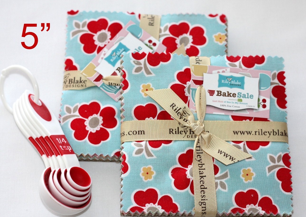 2 Packs- 5 inch charm squares BAKE SALE charm pack from Riley Blake by Lori Holt