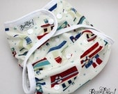Waterproof diaper cover- Swim Vintage Starry Boats One Size Ready to Ship