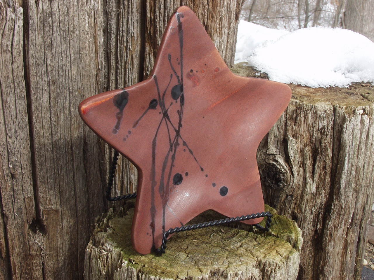 4th of July Star Plate Folk Art Serving Decorating Rustic Ready to Ship