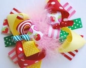boutique FUNKY fun STRAWBERRY SWEETHEART hair bow clip