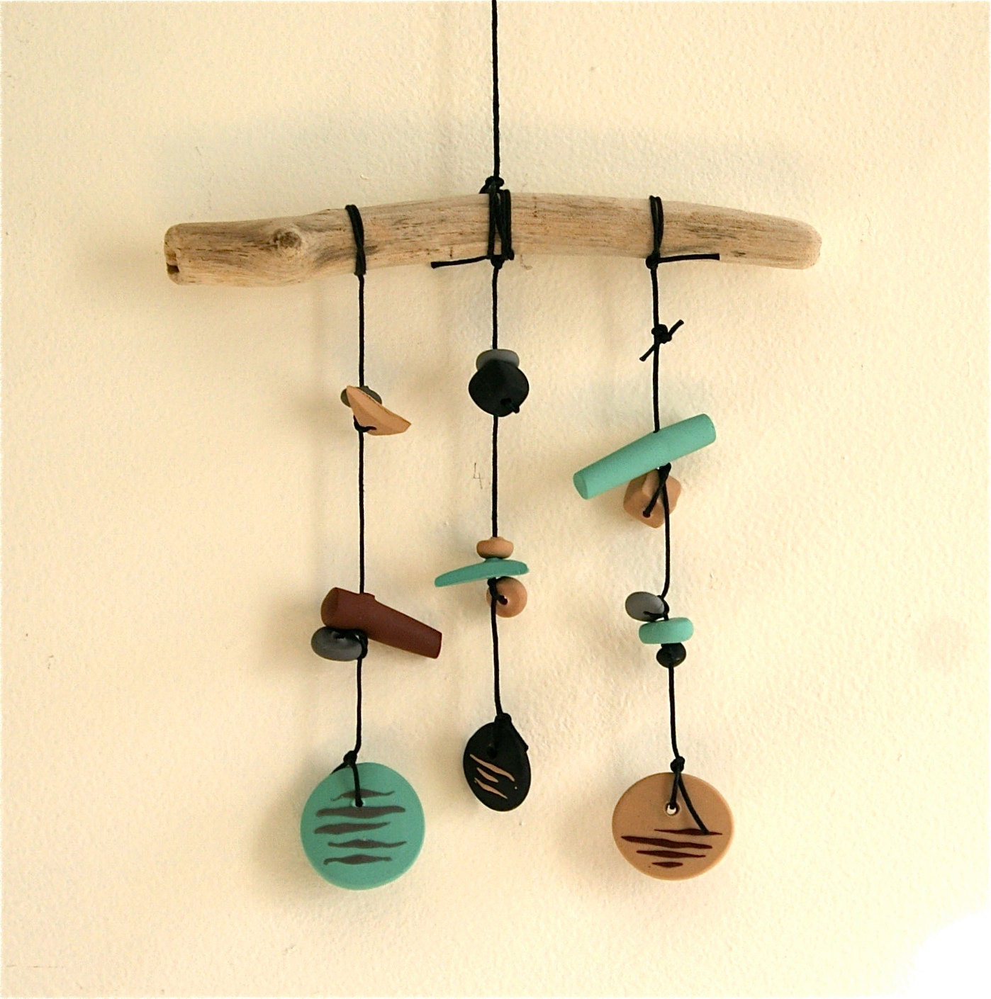 Drift Mobile Polymer Clay Beads with Branch by LydiaVanasse