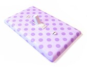 Light Purple Polka Dot Light Switch Cover Girls Bedroom Decor Dark Light  Wall Art Decoration Switchplate Outlet Dimmer