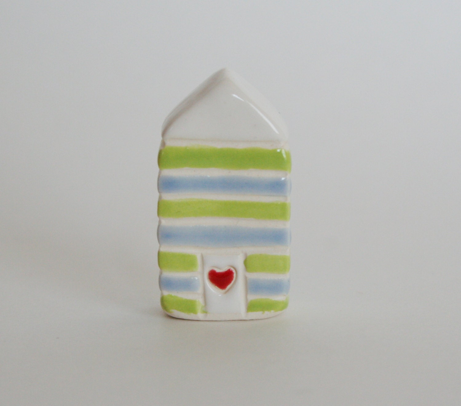 Little Clay House ceramic pottery miniature the little red door green white blue nautical usa collectible terrarium decor