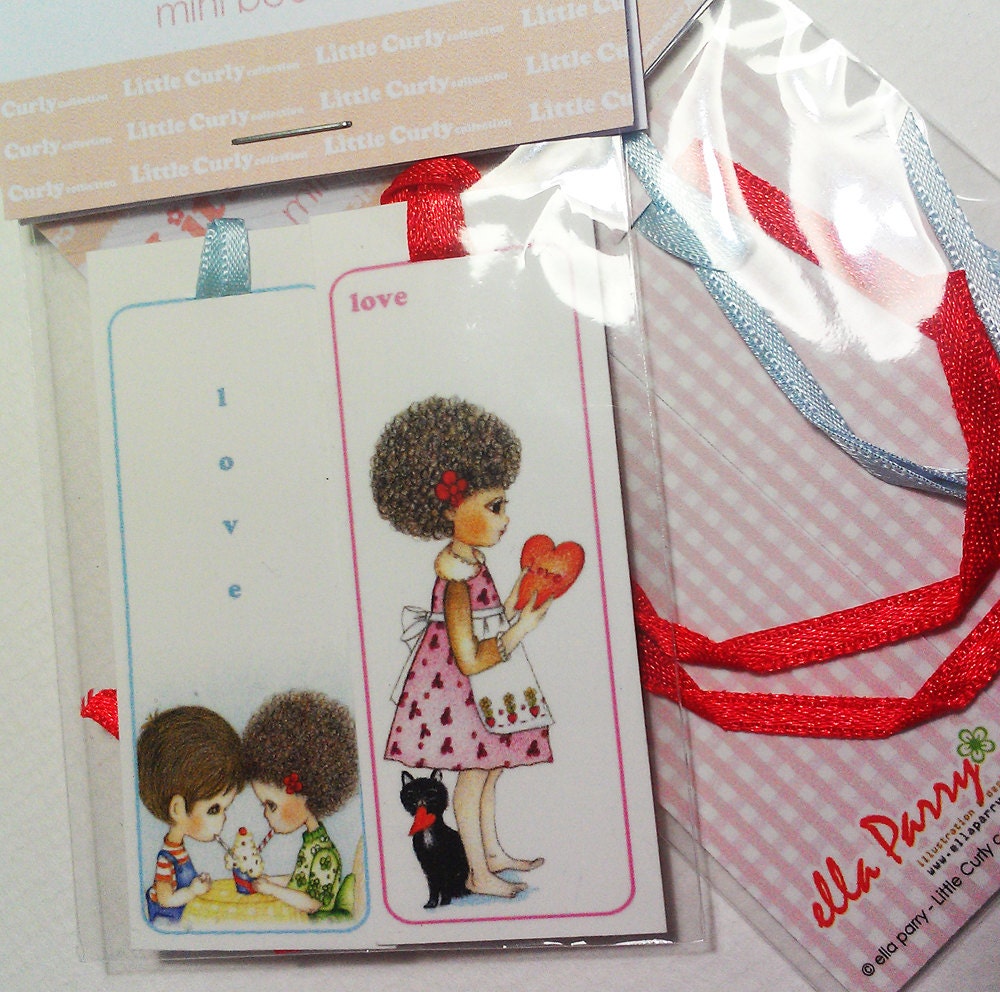 Little Curly mini bookmark -  a set of 2