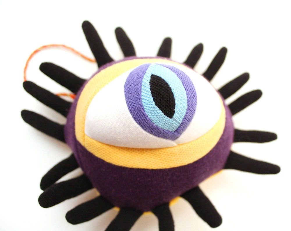 Watchful Eye, blue-purple-black Cotton Monster