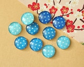 10pcs handmade assorted color of ocean blue round clear glass dome cabochons 12mm (12-0599)
