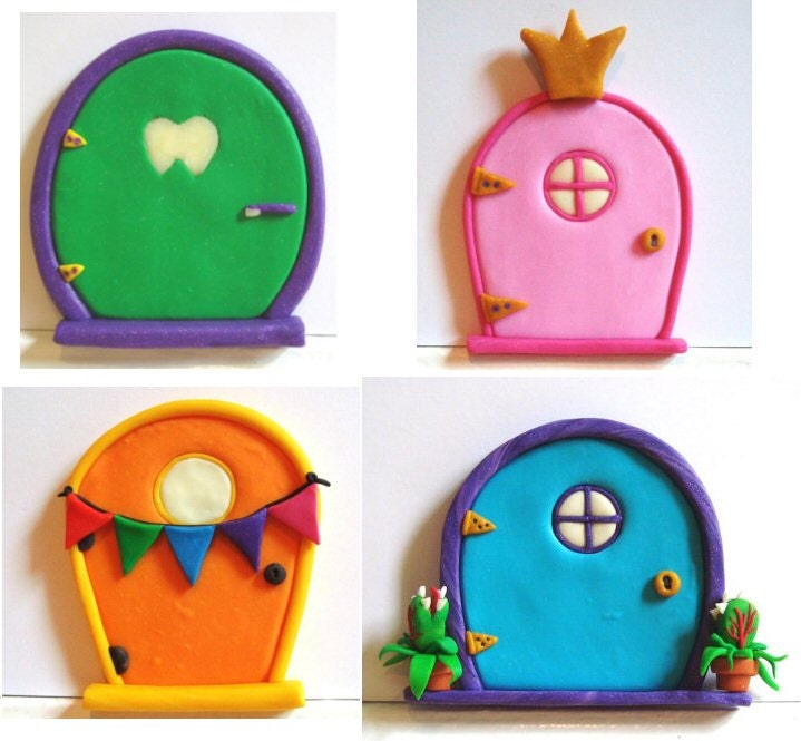 Custom Fairy Door- Made to Order- Polymer Clay- Tooth Fairy, Princess Door, Birthday, Housewarming