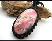 Rhodocrosite Pyrite Necklace- Rhodocrosite Jewelry -  Boho chic  - Free shipping - hippy- chic - pink - pyrite / healing stones and crystals
