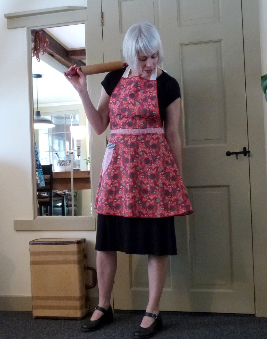 Peppermints Full Apron, Kitchen, Cooking, Baking, Chef, Domestic Goddess, Vintage Style, Retro