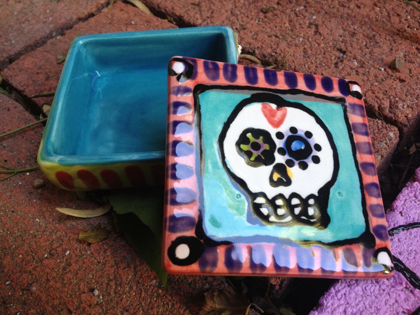Sugar Skull Ceramic Box