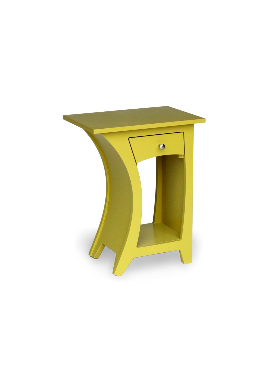 Chartreuse Side Table - Reversible with Drawer