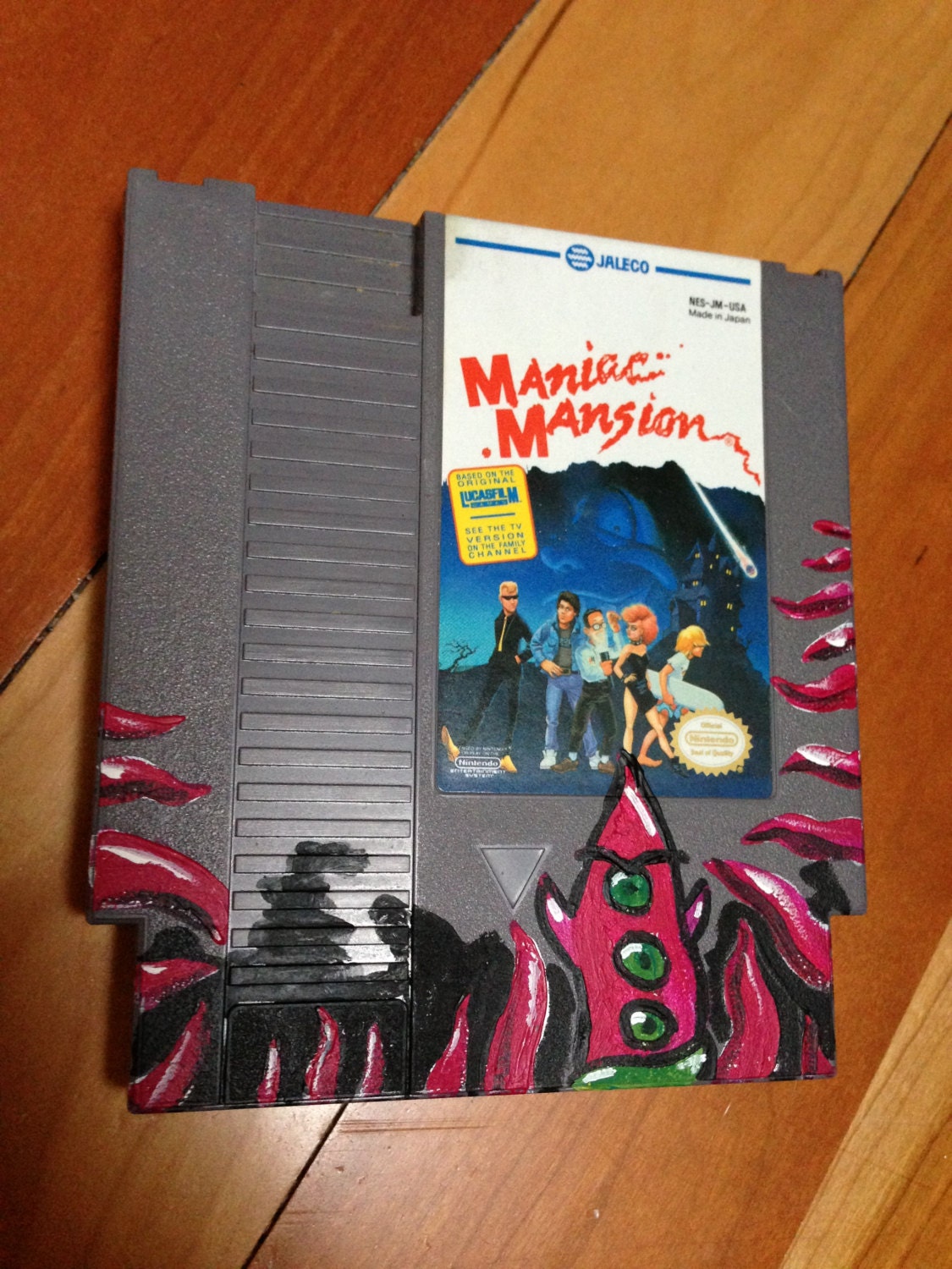 Maniac Mansion - Hand-painted NES cart