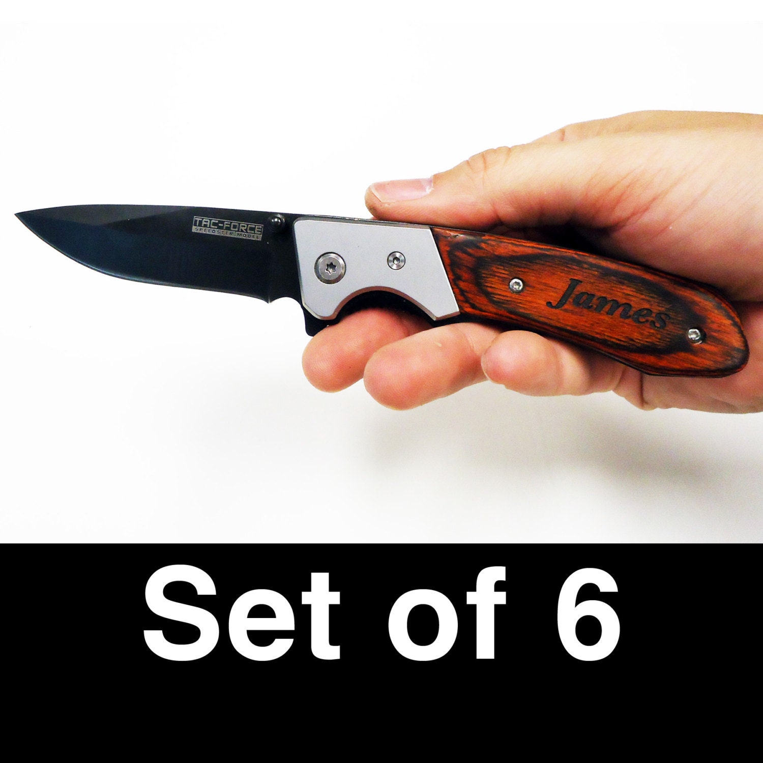 Set of 6 Custom Personalized Engraved Pocket Knives, wedding, groomsmen, birthday, special occasion gift
