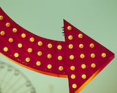 SALE Ikea Ribba, home decor, red arrow, ferris wheel, teal, pale green, jersey shore, mid century, carnival lights